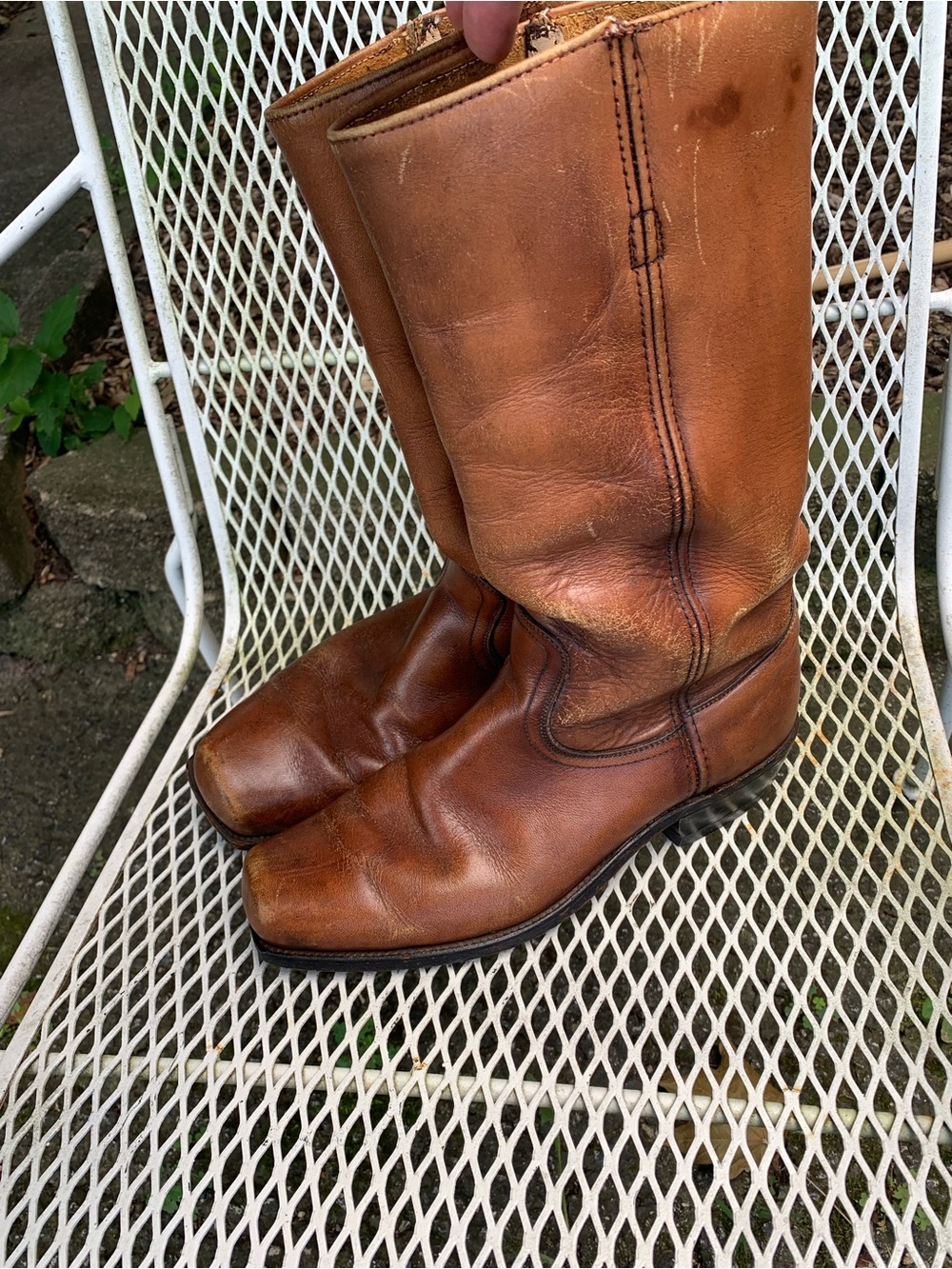 Vintage Frye Campus Boots Mens 9 D Brown Leather Made USA 2595 Western Cowboy